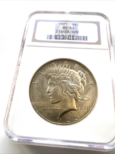 1925 $1 PEACE SILVER DOLLAR NGC MS 64 UNCIRCULATED Beauty