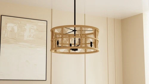 Quoizel AXF2822 Axford 5 Light 22"W Taper Candle Pendant / - Nickel - Picture 2 of 12