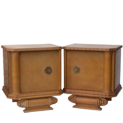 Antique 2 Art Deco Bedside Tables nightstands vanity end tables 1940's home deco - Picture 2 of 19