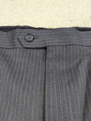 Pronto Uomo Suit Mens 42R 36x30 Gray Pinstripe Wool 2 Piece Jacket Pants 3 Btn - Picture 16 of 23