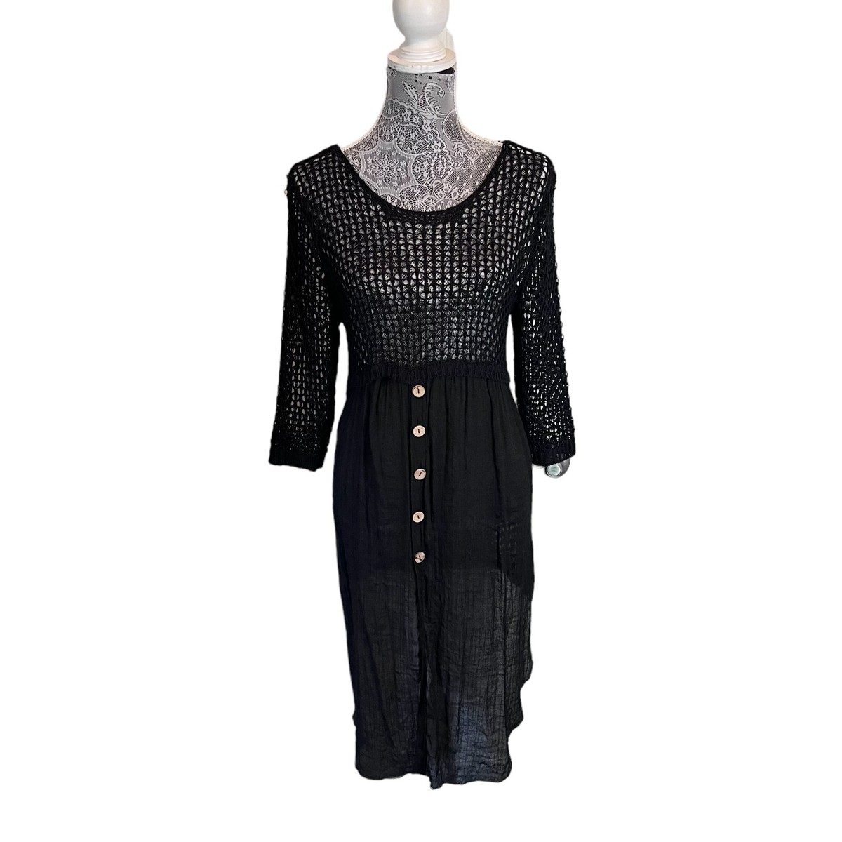 Selfie Couture by Trendology Loose Weave Crochet Dress Size M | eBay