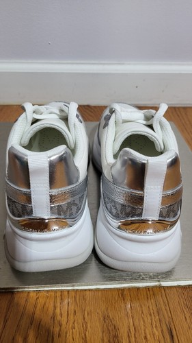 NEU MICHAEL KORS DAMEN METALLIC SIGNATRE LOGO LOW TOP SNEAKER GRÖSSE 7M - Bild 4 von 6
