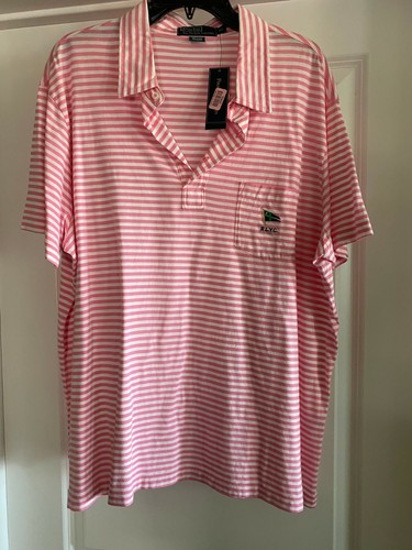 $79.50 NUEVO CON ETIQUETAS PARA HOMBRE XL POLO RALPH LAUREN YACHT CLUB RLYC ROSA RAYAS BLANCAS - Imagen 7 de 8