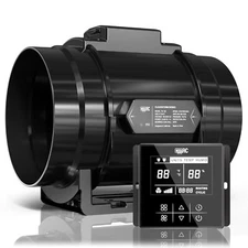 AITECAC 8″ Duct Fan 830CFM Ventilation Exhaust Fan Temperature - Humidity Adjust