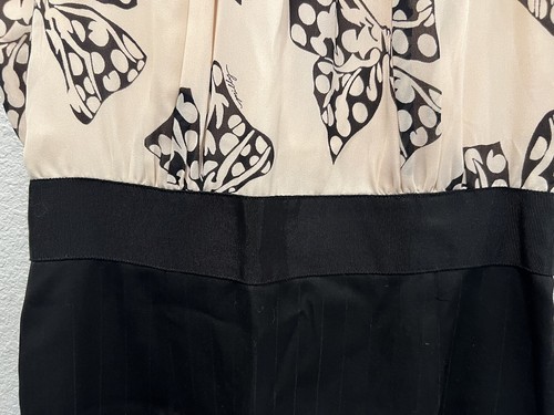 Vestido de seda firmado Milly estampado de lazo cuello alto falda de lana cintura chisme niña 6 - Imagen 7 de 14