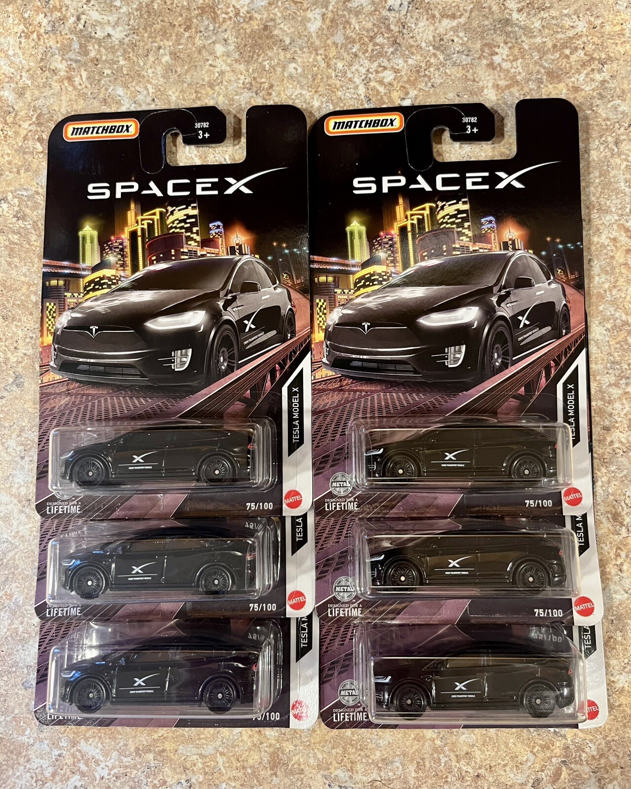 2024 Matchbox SpaceX Tesla Model X   Black #75/100 - Lot of 6!!       RARE!!!