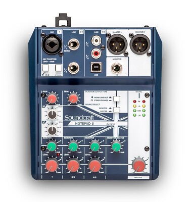 Soundcraft Notepad-5 Small-format Analog Mixing Console with USB I/O