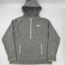 The North Face Crescent 1/4 Zip Pullover Fleece Jacket Grey Hoodie Extra Large