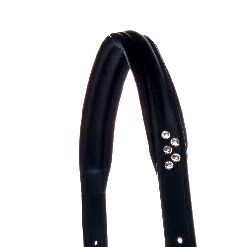 STRASS-LEDER-Halfter, schwarz mit silber, super Leder, extra gepolstert Gr. WB - Bild 3 von 3