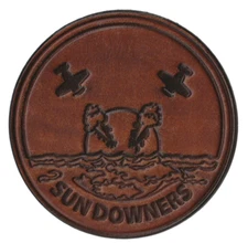 4.5" NAVY VFC-111/VF-111 SUNDOWNERS ANTIQUE LEATHER PATCH