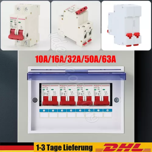 DC Leitungsschutzschalter Automat 1000V 2-Polig DC Photovoltaik +/- Sicherung