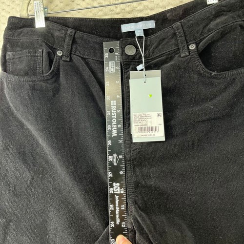 Antonio Melani Velvet Flare Leg Pants Black Corduroy Size 16 - Picture 8 of 11