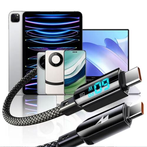 Type C Fast Charge Cable LED Display USB C to C Charging Date Transfer iPhone - Picture 10 of 13