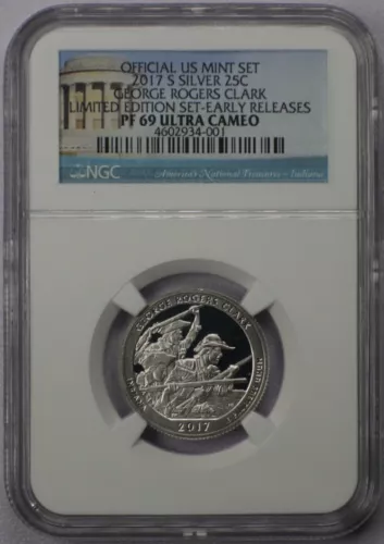 2017-S 25c George Rogers Clark Silver Quarter - NGC PF 69 Ultra Cameo ER