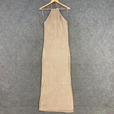 NEW Pink Diamond Womens Dress Size XL beige Knit Maxi Sleeveless Stretch 13735
