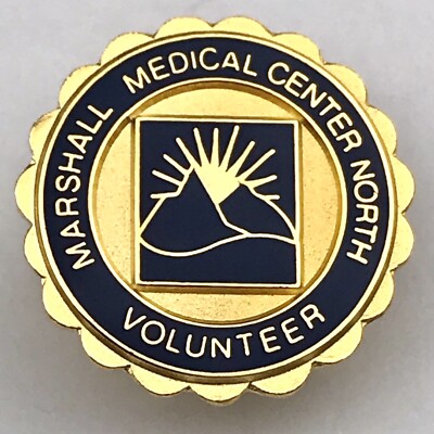 Marshall Medical Center North Volunteer Vintage Gold Tone Service Pin Enamel