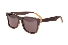 New Premium Wooden Polarized Ebony Ginkgo Sunglasses 55mm with Engraved Temples
