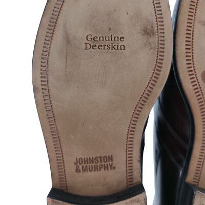 Johnston & Murphy Mens Size 9.5 Wide Brown Deerskin Leather 