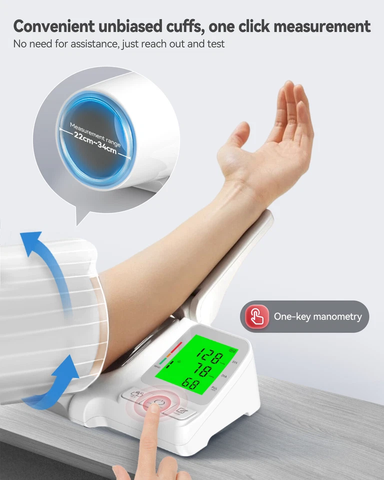 Esfigmomanómetro electrónico automático de uso doméstico monitor de presión arterial máquina de presión arterial Foto 4 de 4