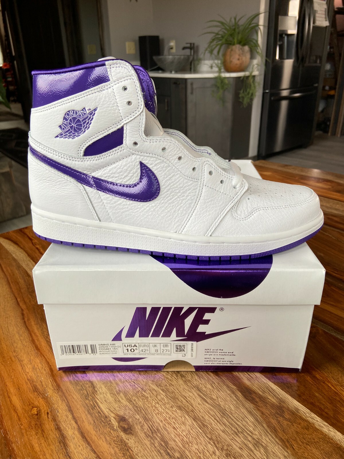 DS Air Jordan 1 Metallic Court Purple W10.5 Mens SZ 9 2021 Retro 100%  Authentic | eBay