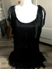 Flapper Dress Tassel Fringe Gatsby Women's Size M/L