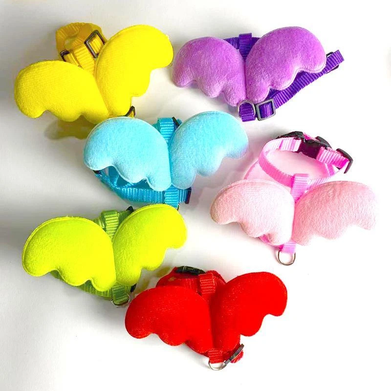 Arnês e coleira fofos de asa de anjo para gatos coelhos coelhos acessórios - Imagem 2 de 4