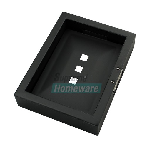 Black Shower Soap Dish Tray Sqaure Holder Rustproof Stainless Steel Wall Mounted - Picture 5 of 8
