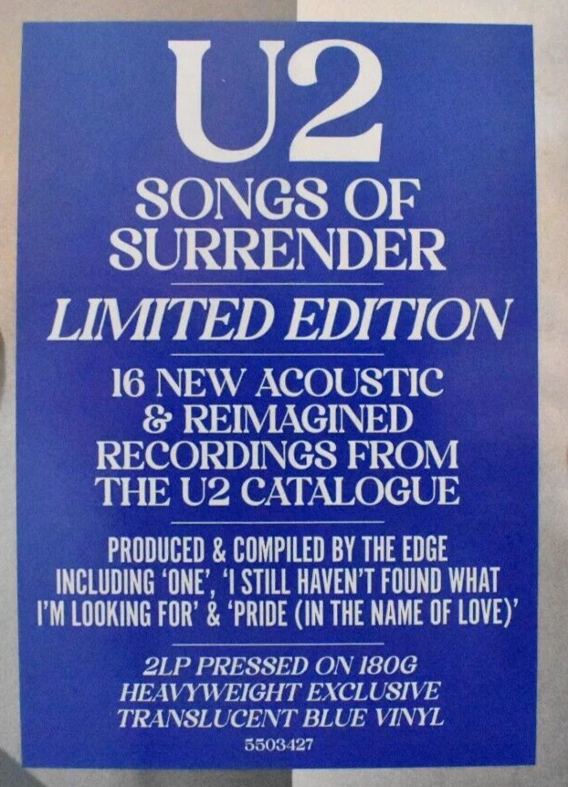 U2 - SONGS OF SURRENDER - LIMITED EDITION - TARGET EXCLUSIVE DOUBLE BLUE VINYL Foto 3 de 4