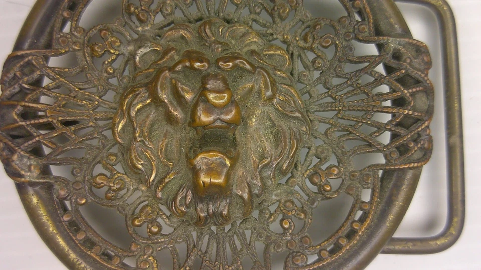 Raro Vintage MCM Hide You Stash Cinturón Hebilla Cabeza de León Compartimento Oculto Z147 Foto 3 de 4