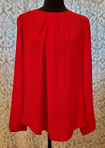 Ann Taylor Long Sleeve Women's Red Blouse Size Medium - Picture 1 of 10