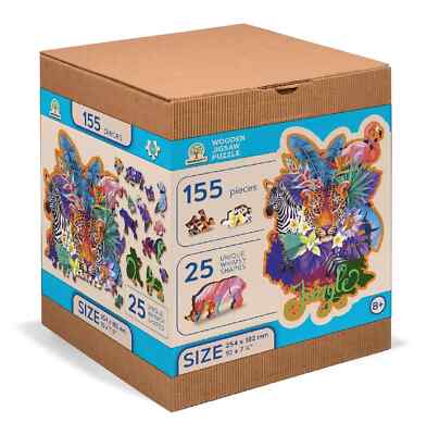 Jungle 155 Piece Wood Jigsaw Puzzle Wooden City New | eBay