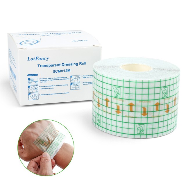 Transparent Film Dressing Roll Sterile Adhesive Tape For Minor Burns