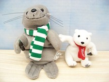 Coca Cola Plush Seal Mini Polor Bear - Lot of 2