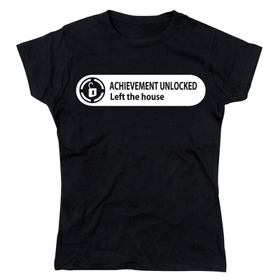 Xbox Achievement Left The House Damen Tshirt T-Shirt Tee Top
