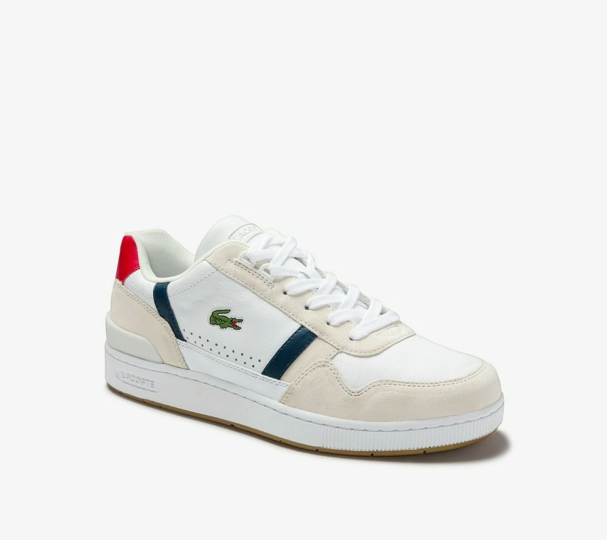 Lacoste T-Clip Full Grain Leather white Mens Trainers RRP:£85.00