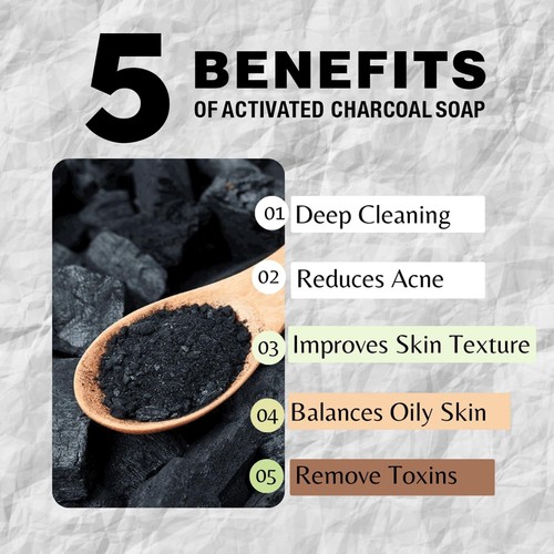 Detoxifying 6-Pack Activated Charcoal Soap with Dead Sea Salt - All Skin Types - Picture 4 of 8