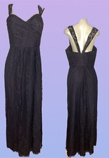 Amsale 12 Purple Raisin Lace Lined Sweetheart Neckline Zip Back Lace Straps Gown