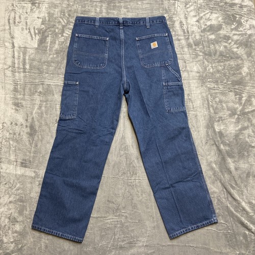 Carhartt Dungaree Relaxed Fit Jeans Men’s Size 36x30 Blue Denim - Picture 2 of 10