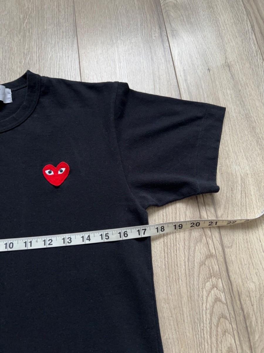 Mens Play Comme des Garcons Black T Shirt Tee Cotton AZ-T108