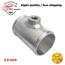 2.5 Inch OD Aluminum Intercooler Pipe With Ford / GM IAT 3/8 Inch NPT Bung