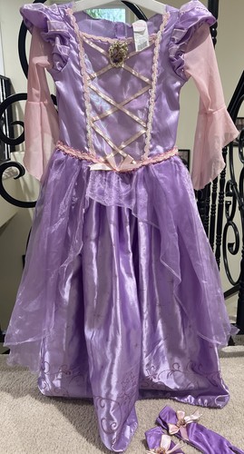 Kids Girls Halloween Costume Princess Dress Up RAPUNZEL w/ Gloves Size S/P 4-6x - Picture 2 of 9