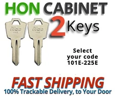 Hon File Cabinet Keys Replacement Key cut to code 101E-225E