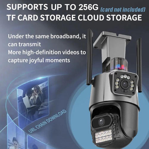 Dual Lens HD 8MP WiFi IP Camera Wireless Outdoor CCTV PTZ Home Security IR Cam - Picture 17 of 23