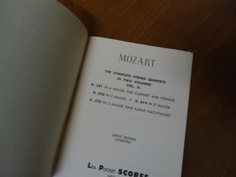MOZART COMPLETE in 2 Volumes String Quintets - Lea Pocket Scores No.91 & No.92 - Image 3 of 4