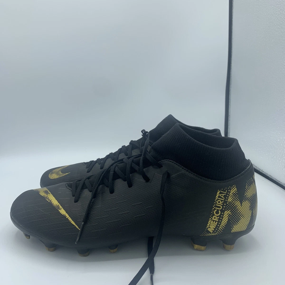 Nike Mercurial Superfly 6 Academy MG Black &amp; Gold SZ 8.5