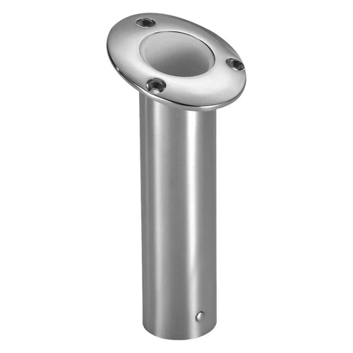 Stainless Steel Flush Mount Rod Holder Tackle Fishing Boat 15 Degree White Liner