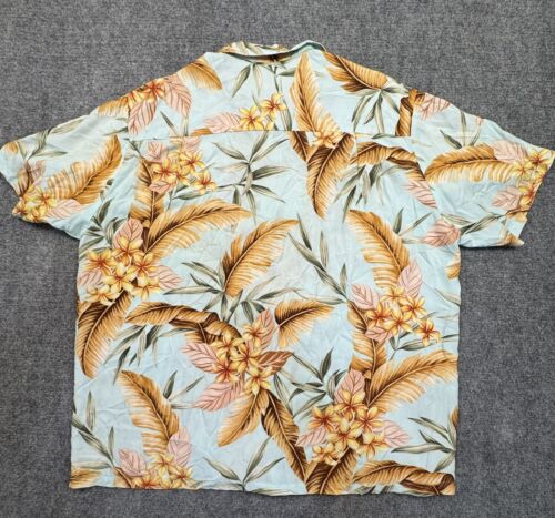 Kalaheo Mens XL Blue Short Sleeve Button Up Floral Hawaiian Rayon Camp Shirt - Picture 7 of 10