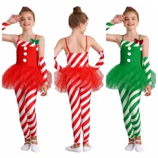 Girls Bodysuit Princess Romper Christmas Jumpsuit With Arm Sleeves Sleeveless