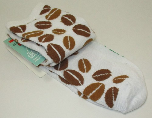 CALCETINES 7-Eleven Coffee Bean Crew (un par) tamaño regular 61/2-12 novedad Seven 7-11 - Imagen 4 de 5