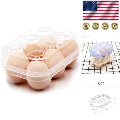 6-Grid Egg Storage Box - Portable Crisper for Fridge & Camping Essentials